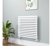 Sorrento Linea White Oval Designer Radiator 767x800mm Single Panel 2577 BTU - Horizontal Bars