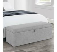 Sorrento - Linen Blanket Box - Light Grey - Linen - Happy Beds