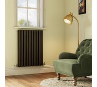 Sorrento Midnight Black Horizontal Oval Designer Radiator 800x590mm Double Panel 3045 BTU