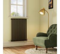 Sorrento Midnight Black Horizontal Oval Designer Radiator 800x590mm Single Panel 1947 BTU