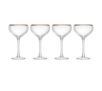 Sorrento Ridged Crystal Coupe Glasses, Set of 4, 350ml Mikasa Clear One Size
