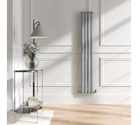 Sorrento Salt & Pepper Vertical Oval Designer Radiator 1600x236mm Single Panel 1521 BTU