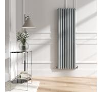 Sorrento Salt & Pepper Vertical Oval Designer Radiator 1600x472mm Double Panel 4468 BTU