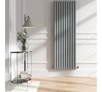 Sorrento Salt & Pepper Vertical Oval Designer Radiator 1800x590mm Double Panel 6229 BTU
