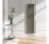 Sorrento Smoked Stone Vertical Oval Designer Radiator 1600x354mm Double Panel 3351 BTU