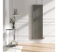 Sorrento Smoked Stone Vertical Oval Designer Radiator 1600x472mm Double Panel 4468 BTU