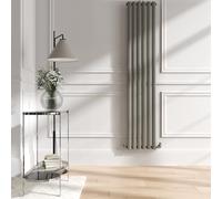 Sorrento Smoked Stone Vertical Oval Designer Radiator 1800x354mm Single Panel 2530 BTU
