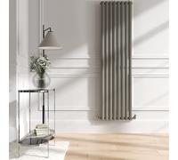 Sorrento Smoked Stone Vertical Oval Designer Radiator 1800x472mm Single Panel 3373 BTU