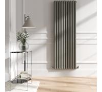 Sorrento Smoked Stone Vertical Oval Designer Radiator 1800x590mm Double Panel 6229 BTU