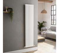 Sorrento White Vertical Oval Designer Radiator 1600x354mm Single Panel 2282 BTU