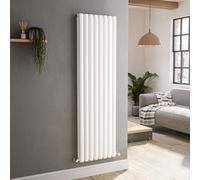 Sorrento White Vertical Oval Designer Radiator 1600x472mm Double Panel 4468 BTU