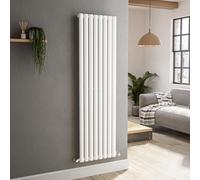 Sorrento White Vertical Oval Designer Radiator 1600x472mm Single Panel 3043 BTU
