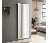 Sorrento White Vertical Oval Designer Radiator 1600x590mm Single Panel 3804 BTU