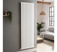 Sorrento White Vertical Oval Designer Radiator 1800x590mm Single Panel 4216 BTU