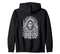 Sorrow Crowned In Grace Gothic Rose Faith Zip Hoodie
