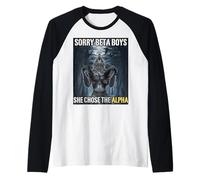 Sorry Beta Boys She Chose The Alpha Funny Alpha Wolf Meme Raglan Baseball Tee