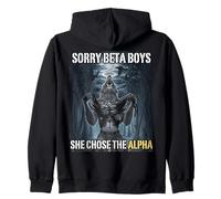 Sorry Beta Boys She Chose The Alpha Funny Alpha Wolf Meme Zip Hoodie