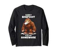 Sorry Bigfoot Ate My Homework Funny Student Quote School Long Sleeve T-Shirt