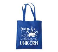 Sorry Busy Walking Unicorn Tote Shopping Bag 10 Litres Capacity 42 x 38cm