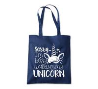 Sorry Busy Walking Unicorn Tote Shopping Bag 10 Litres Capacity 42 x 38cm
