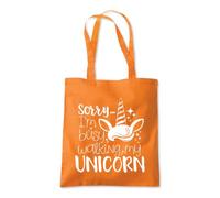 Sorry Busy Walking Unicorn Tote Shopping Bag 10 Litres Capacity 42 x 38cm