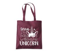 Sorry Busy Walking Unicorn Tote Shopping Bag 10 Litres Capacity 42 x 38cm
