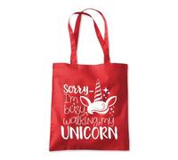Sorry Busy Walking Unicorn Tote Shopping Bag 10 Litres Capacity 42 x 38cm