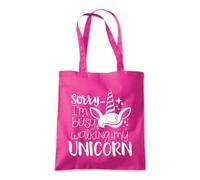 Sorry Busy Walking Unicorn Tote Shopping Bag 10 Litres Capacity 42 x 38cm