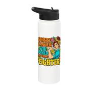 Sorry Cancer You Picked the Wrong Fighter. Cancer Awareness Stainless Steel Insulated Water Bottle
