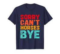 Sorry Can't Horses Bye Rodeo Cowboy Horse Riding Retro T-Shirt, Men, Navy Blue, Small