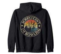 Sorry Can't I'm Bowling Lover Retro Style Funny Bowler Zip Hoodie