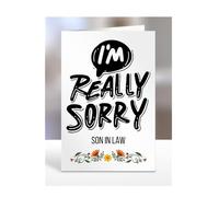 Sorry Card for Son In Law, Gifts for Men or Women, Her or Him, Presents for Christmas, I'm really sorry, Apology, I am, A5-233