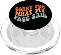 Sorry For What My Face Said Retro Funny Introvert Sarcasm PopSockets PopGrip for MagSafe