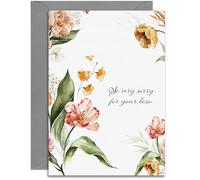 Sorry for Your Loss Card - Floral Sympathy Card - A5 Size Card with Grey Envelope