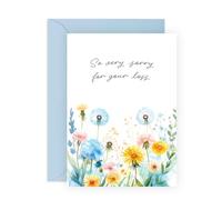 Sorry for Your Loss Card - Gentle Wildflower - Thoughtful Message for Friend, Family, Him, Her, Colleague, Coworker, Neighbour - Condolence & Sympathy Card for Bereavement, Grief & Support