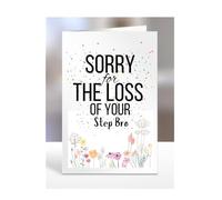 Sorry for your loss Step Bro card gifts, men, women, presents for Christmas, female, male, I am, I'm, so, Sympathy, Bereavement, Condolence, Funeral, A5-180_189