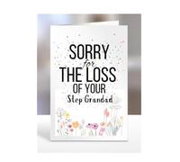 Sorry for your loss Step Grandad card gifts, men, women, presents for Christmas, female, male, I am, I'm, so, Sympathy, Bereavement, Condolence, Funeral, A5-180_194