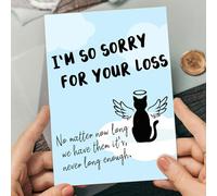 Sorry For Your Loss Sympathy Cat Animal Card, A5 Size, Blank Inside Pet Bereavement Thinking Of You