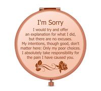 Sorry Gift for Her Compact Makeup Mirror for Women Apology Gift for Her Apologizing Sorry Gifts for Family Best Friend Girlfriend Wife Sister Colleagues Forgiveness Gifts Folding Makeup Mirror