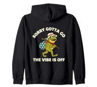 Sorry Gotta Go The Vibe Is Off Retro Frog Zip Hoodie