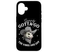 Sorry Gotta Go The Vibes Are Off Opossum Case for iPhone 16