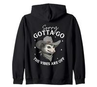Sorry Gotta Go The Vibes Are Off Opossum Zip Hoodie