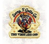 Sorry Gotta Go The Vibes Are Off Patch 3 Inches Raccoon Cowboy, Chicken, Cute Animal, Iron On/Sew On Embroidered Applique Patch for Trucker Hats Clothes Backpacks DIY Funny Accessories Christmas Gifts