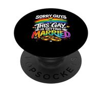 Sorry Guys This Gay Is Getting Married Gay Wedding Pride PopSockets Adhesive PopGrip