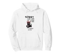 Sorry I Am Late My Cat Was Sitting On Me Funny Black Cat Pullover Hoodie