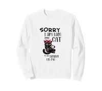 Sorry I Am Late My Cat Was Sitting On Me Funny Black Cat Sweatshirt