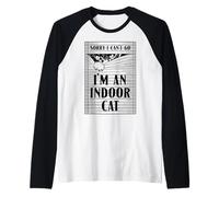 Sorry I Can’t Go I’m an Indoor Cat Lover Introvert Quote Raglan Baseball Tee