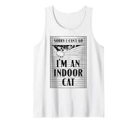 Sorry I Can’t Go I’m an Indoor Cat Lover Introvert Quote Tank Top