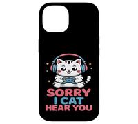 Sorry I Can’t Hear You Cute Gamer Cat Case for iPhone 14
