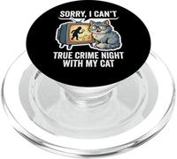 Sorry I Can’t True Crime Night With My Cat PopSockets PopGrip for MagSafe